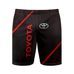 Шорты спортивные мужские Toyota Красная абстракция, цвет: 3D-принт