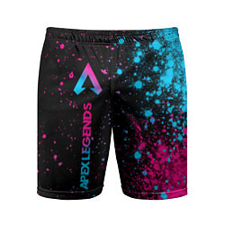 Шорты спортивные мужские Apex Legends - neon gradient: по-вертикали, цвет: 3D-принт