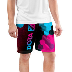 Шорты спортивные мужские Dota - neon gradient: по-вертикали, цвет: 3D-принт — фото 2