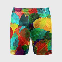 Шорты спортивные мужские Colored leaves, цвет: 3D-принт