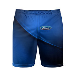 Мужские спортивные шорты Ford - синяя абстракция