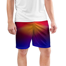 Шорты спортивные мужские Красно-синий градиентный узор, цвет: 3D-принт — фото 2