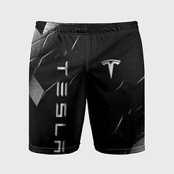 Мужские спортивные шорты Тесла - Черная абстракция