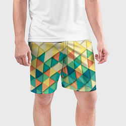 Шорты спортивные мужские Мозаичный градиент, цвет: 3D-принт — фото 2