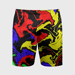 Шорты спортивные мужские Яркие абстрактные краски, цвет: 3D-принт