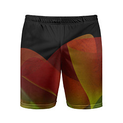 Шорты спортивные мужские Абстрактная ассиметричная оранжевая волна, цвет: 3D-принт