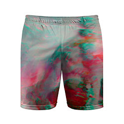 Шорты спортивные мужские Абстрактные переливающиеся краски, цвет: 3D-принт