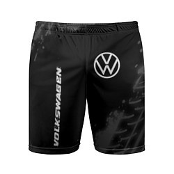 Мужские спортивные шорты Volkswagen speed на темном фоне со следами шин: на
