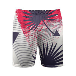 Шорты спортивные мужские Треугольники и пальмы, цвет: 3D-принт