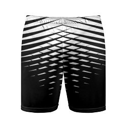 Мужские спортивные шорты Черно-белая симметричная сетка из треугольников
