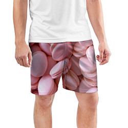 Шорты спортивные мужские Красные и розовые кексы, цвет: 3D-принт — фото 2