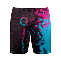 Шорты спортивные мужские Mercedes - neon gradient: по-вертикали, цвет: 3D-принт