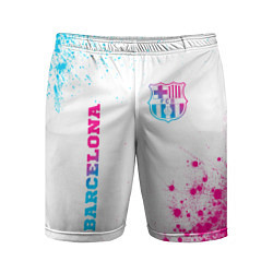 Мужские спортивные шорты Barcelona neon gradient style: надпись, символ