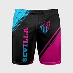 Мужские спортивные шорты Sevilla - neon gradient: надпись, символ