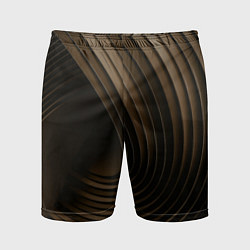 Шорты спортивные мужские Тёмное-золотые пластины во тьме, цвет: 3D-принт