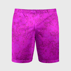 Мужские спортивные шорты Розовый яркий неоновый узор с мраморной текстурой
