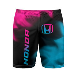 Шорты спортивные мужские Honda - neon gradient: надпись, символ, цвет: 3D-принт
