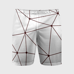 Шорты спортивные мужские Геометрические линии на белом фоне, цвет: 3D-принт