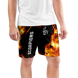 Шорты спортивные мужские Scorpions и пылающий огонь, цвет: 3D-принт — фото 2