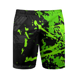 Шорты спортивные мужские Black & Green, цвет: 3D-принт