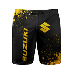 Мужские спортивные шорты Suzuki - gold gradient: надпись, символ