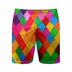 Шорты спортивные мужские Цветные лоскуты - пэчворк, цвет: 3D-принт