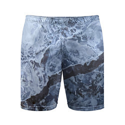 Шорты спортивные мужские Лёд - зимняя текстура, цвет: 3D-принт