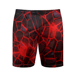 Шорты спортивные мужские Кристаллы в красных нитях, цвет: 3D-принт