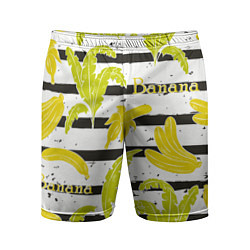Шорты спортивные мужские Бананы на чёрно-белом фоне, цвет: 3D-принт