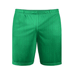 Шорты спортивные мужские Зеленый вязаный свитер, цвет: 3D-принт