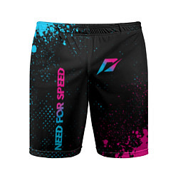 Мужские спортивные шорты Need for Speed - neon gradient: надпись, символ