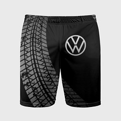 Шорты спортивные мужские Volkswagen tire tracks, цвет: 3D-принт