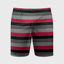 Мужские спортивные шорты Красно-черный полосатый современный узор