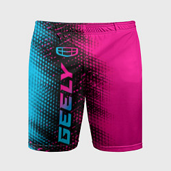 Шорты спортивные мужские Geely - neon gradient: по-вертикали, цвет: 3D-принт