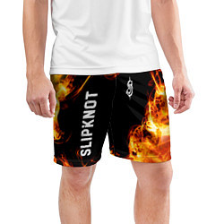 Шорты спортивные мужские Slipknot и пылающий огонь, цвет: 3D-принт — фото 2