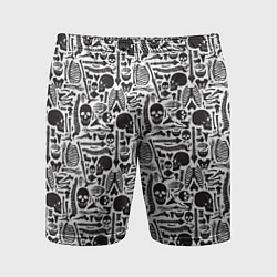 Шорты спортивные мужские Части скелета, цвет: 3D-принт