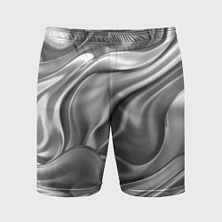 Шорты спортивные мужские Плавленное серебро, цвет: 3D-принт