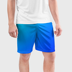 Шорты спортивные мужские Голубо-бирюзовый градиент, цвет: 3D-принт — фото 2