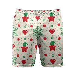 Шорты спортивные мужские Love new year, цвет: 3D-принт