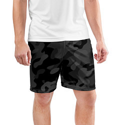 Шорты спортивные мужские Черный ночной камуфляж, цвет: 3D-принт — фото 2