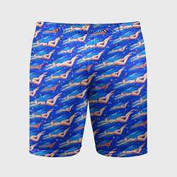 Мужские спортивные шорты Плывущие девушки на синем