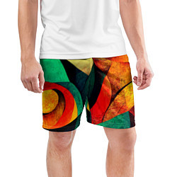 Шорты спортивные мужские Текстурированная цветная абстракция, цвет: 3D-принт — фото 2