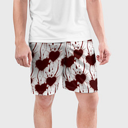 Шорты спортивные мужские Паттерн разбитое сердце, цвет: 3D-принт — фото 2