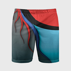 Шорты спортивные мужские Разноцветные ручейки, цвет: 3D-принт