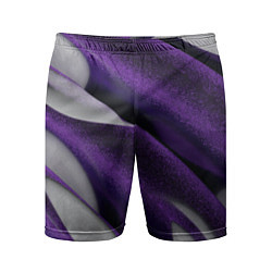 Шорты спортивные мужские Фиолетовые волны, цвет: 3D-принт