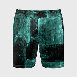 Шорты спортивные мужские Зелёный абстракт, цвет: 3D-принт