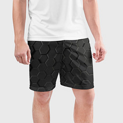 Шорты спортивные мужские Abstraction hexagon grey, цвет: 3D-принт — фото 2