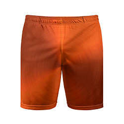Шорты спортивные мужские Оранжевый волнообразный дисковый узор, цвет: 3D-принт