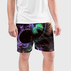 Шорты спортивные мужские Магические фиолетовые волны и цветные космические, цвет: 3D-принт — фото 2