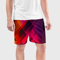 Шорты спортивные мужские Кубические грани абстракции, цвет: 3D-принт — фото 2